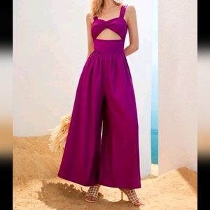 Cut Out Wide Leg Jumpsuit